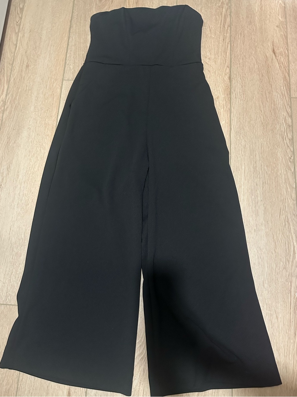 Express Strapless Wide-Leg Black Jumpsuit size large